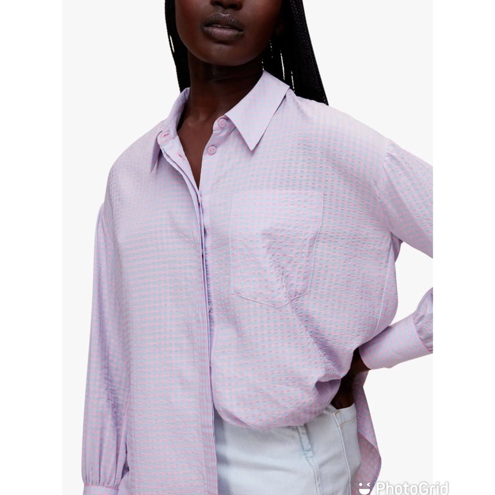 Whistles Lily Gingham Button-Up Shirt